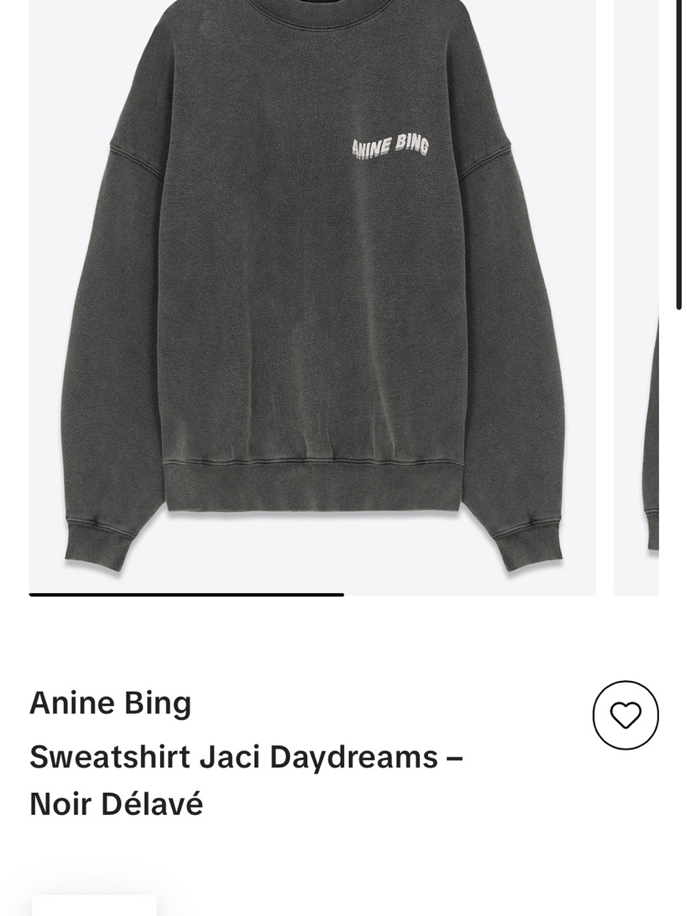 Anine Bing Jaci Daydreams Crewneck Sweatshirt - Charcoal